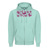 Seafoam breast cancer butterflies Zipper Hoodie - Jasminsmagicworld