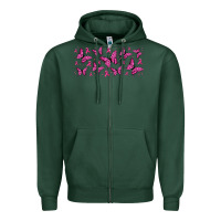 Sports Green breast cancer butterflies Zipper Hoodie - Jasminsmagicworld