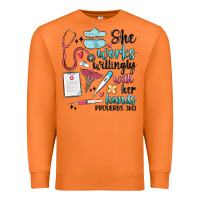 Carrot she works willingly with her hands Premium Sweatshirt - MaliasSmallBusiness