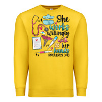 Lemon she works willingly with her hands Premium Sweatshirt - MaliasSmallBusiness