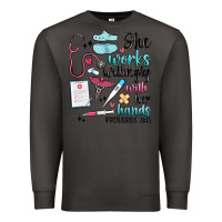 Smoke she works willingly with her hands Premium Sweatshirt - MaliasSmallBusiness