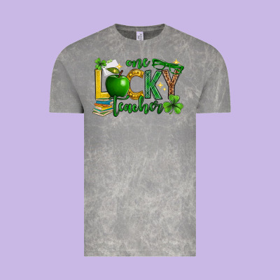 St. Patrick's Day One Lucky Teacher Vintage Tee Designed By Neo Western
