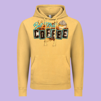But First Coffee Vintage Hoodie Designed By Zillion Design Studio