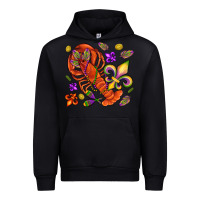 Black Crawfish and fleur de lis Urban Hoodie - NancyCooperArtShop