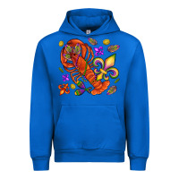 Cobalt Crawfish and fleur de lis Urban Hoodie - NancyCooperArtShop