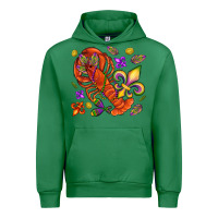 Emerald Crawfish and fleur de lis Urban Hoodie - NancyCooperArtShop