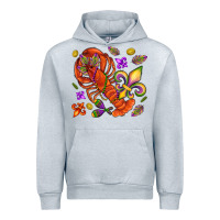 Heather Grey Crawfish and fleur de lis Urban Hoodie - NancyCooperArtShop