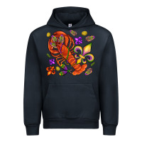 Navy Crawfish and fleur de lis Urban Hoodie - NancyCooperArtShop