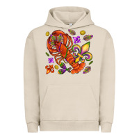 Pigment French Oak Crawfish and fleur de lis Urban Hoodie - NancyCooperArtShop