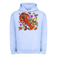 Pigment Grape Ice Crawfish and fleur de lis Urban Hoodie - NancyCooperArtShop