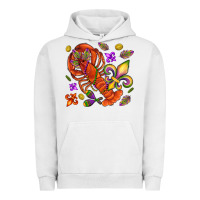 Pigment Lunar Rock Crawfish and fleur de lis Urban Hoodie - NancyCooperArtShop