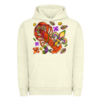 Pigment Pistachio Crawfish and fleur de lis Urban Hoodie - NancyCooperArtShop