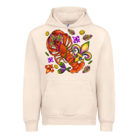 Sandshell Crawfish and fleur de lis Urban Hoodie - NancyCooperArtShop