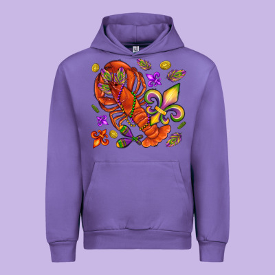 Crawfish And Fleur De Lis Urban Hoodie Designed By Nancycooperartshop