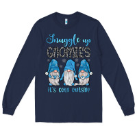Navy snuggle up gnomies it's cold outside Long Sleeve Tee - JahusDesignShop