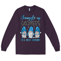 Plum snuggle up gnomies it's cold outside Long Sleeve Tee - JahusDesignShop