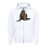 Sea Lion Illustrations Zipper Hoodie | Teevron