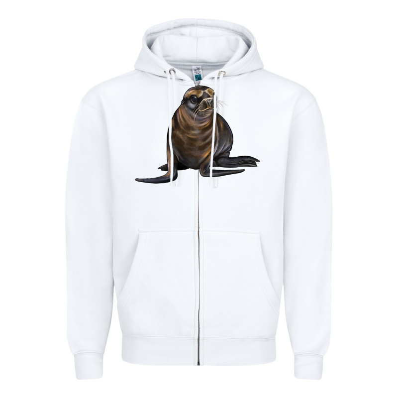 Sea Lion Illustrations Zipper Hoodie by LillyAllenDesigns | Teevron