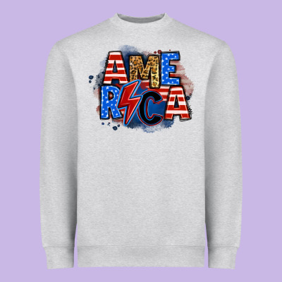 America Lightning Bolt Heavyweight Sweatshirt Designed By Zillion Design Studio