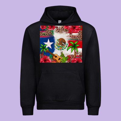 Mexican And Puerto Rico Flag Urban Hoodie Designed By Texasbilliewilder