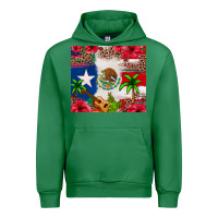 Emerald Mexican and Puerto Rico flag Urban Hoodie - texasbilliewilder