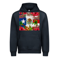 Navy Mexican and Puerto Rico flag Urban Hoodie - texasbilliewilder