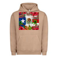 Pigment Burro Mexican and Puerto Rico flag Urban Hoodie - texasbilliewilder