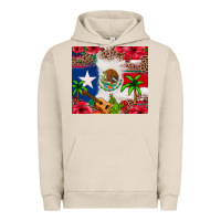 Pigment French Oak Mexican and Puerto Rico flag Urban Hoodie - texasbilliewilder