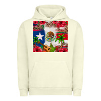 Pigment Pistachio Mexican and Puerto Rico flag Urban Hoodie - texasbilliewilder