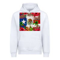 White Mexican and Puerto Rico flag Urban Hoodie - texasbilliewilder