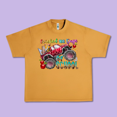 Crushed 100 Days Of School Urban Heavy Tee Designed By Racoondesign
