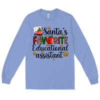 Colony Blue santa's favorite educational assistant Long Sleeve Tee - AdoDesignShop
