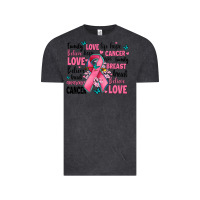 Vintage Black breast cancer ribbons with cancer words Vintage Tee - AdoDesignShop