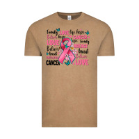 Vintage Coffee breast cancer ribbons with cancer words Vintage Tee - AdoDesignShop