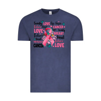 Vintage Denim breast cancer ribbons with cancer words Vintage Tee - AdoDesignShop