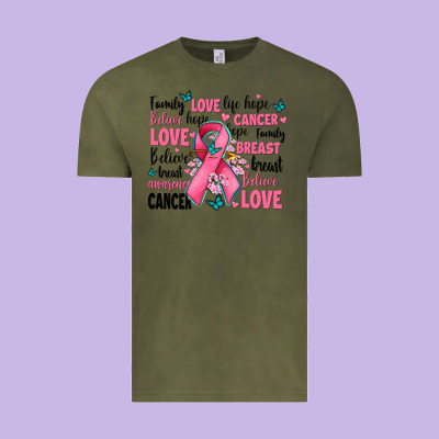 Breast Cancer Ribbons With Cancer Words Vintage Tee Designed By Adodesignshop