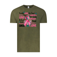 Vintage Olive breast cancer ribbons with cancer words Vintage Tee - AdoDesignShop