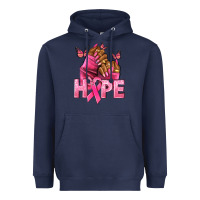 Navy Hope Breast Cancer nails Heavyweight Hoodie - NancyCooperArtShop