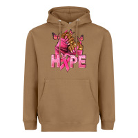 Toasted Coconut Hope Breast Cancer nails Heavyweight Hoodie - NancyCooperArtShop