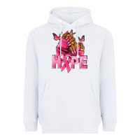 White Hope Breast Cancer nails Heavyweight Hoodie - NancyCooperArtShop