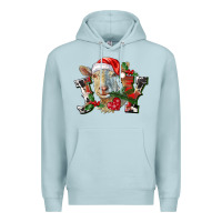 Blue Mist Joy Christmas Goat Premium Hoodie - LillyAllenDesigns
