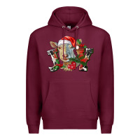 Burgundy Joy Christmas Goat Premium Hoodie - LillyAllenDesigns