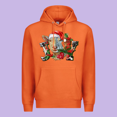 Joy Christmas Goat Premium Hoodie Designed By Lillyallendesigns