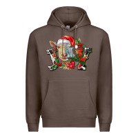 Coffee Joy Christmas Goat Premium Hoodie - LillyAllenDesigns