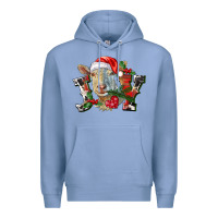 Colony Blue Joy Christmas Goat Premium Hoodie - LillyAllenDesigns