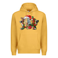 Mustard Joy Christmas Goat Premium Hoodie - LillyAllenDesigns