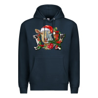 Navy Joy Christmas Goat Premium Hoodie - LillyAllenDesigns