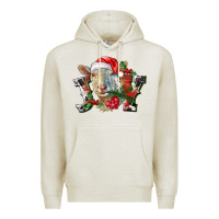 Oatmeal Heather Joy Christmas Goat Premium Hoodie - LillyAllenDesigns