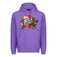 Purple Joy Christmas Goat Premium Hoodie - LillyAllenDesigns