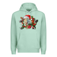 Seafoam Joy Christmas Goat Premium Hoodie - LillyAllenDesigns